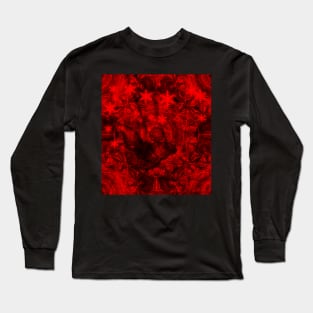Butterfly and fractal in black and blood red Long Sleeve T-Shirt